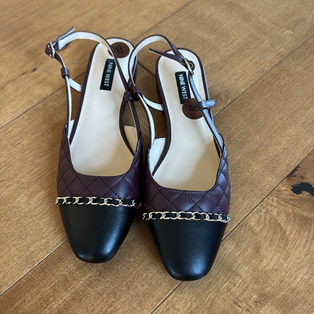 Elegant Women's Quilted Slingback Shoes - Picture 2 of 4